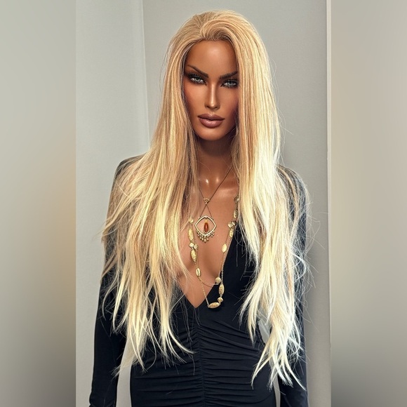 Sepia Heat Friendly Lace Front Wig Dimensional Blonde Long Synthetic - Picture 1 of 6
